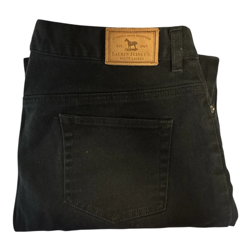 Ralph Lauren Black Straight Leg Jeans Size 16 Classic Fit Cotton